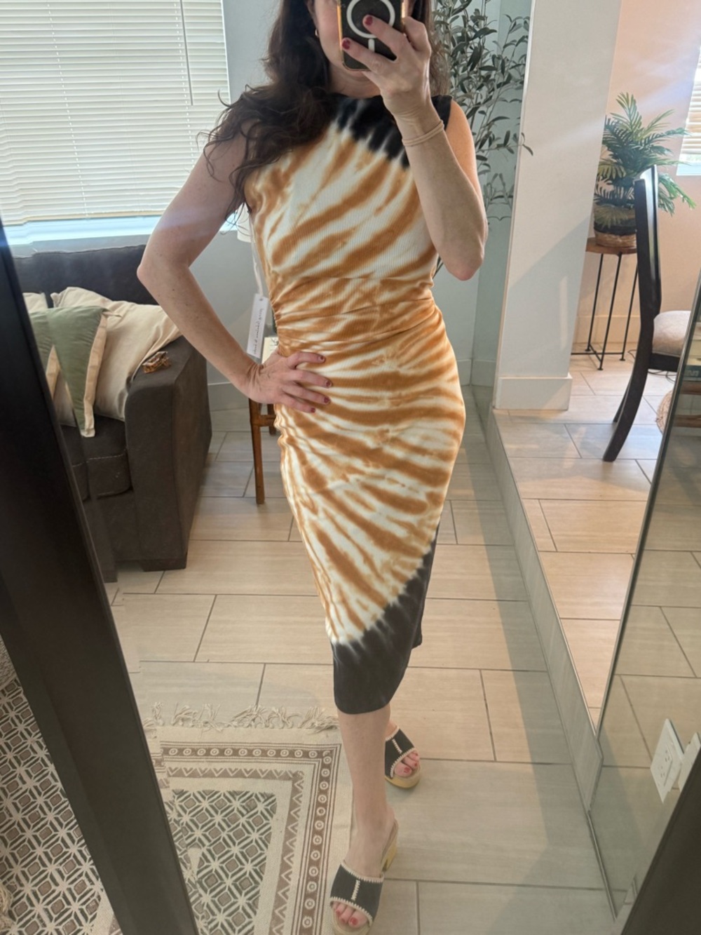 Young Fabulous & Broke Tie-Dye Midi Bodycon Dress